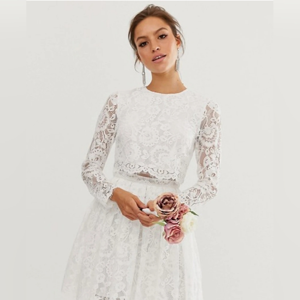 Bridal Lace Short Wedding Dress Skirt